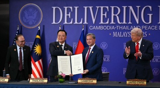 Kamboja dan Thailand Tandatangani Gencatan Senjata di Depan Donald Trump